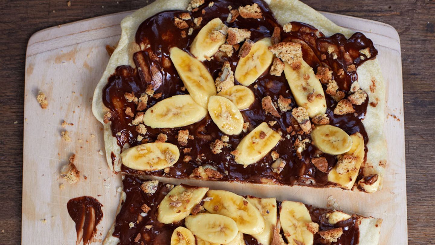 Schoko-Bananen-Flammkuchen Rezept