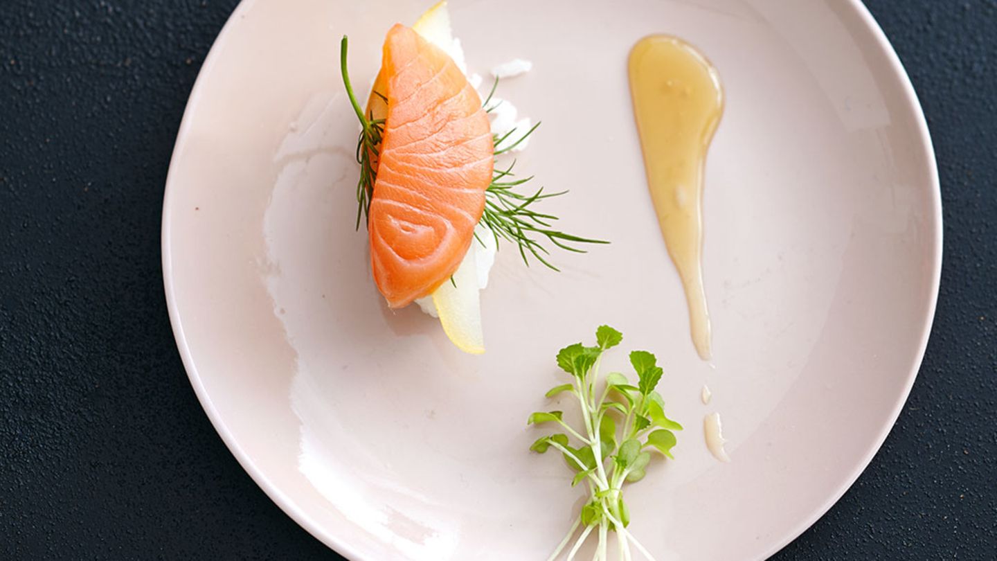 Nigiri mit Lachs und Birne Rezept