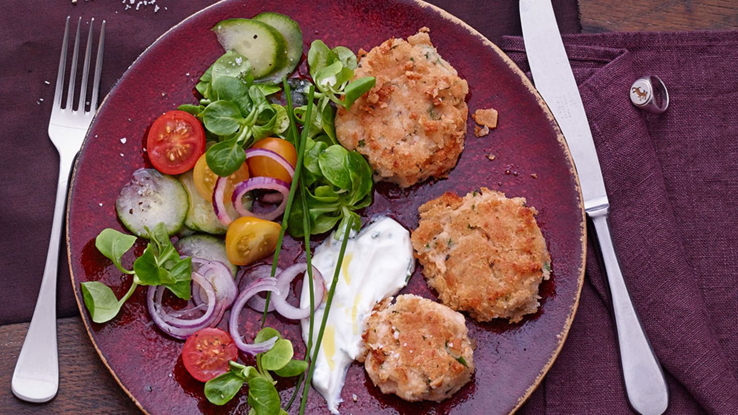 Bohnen-Buletten mit Schnittlauchjoghurt Rezept