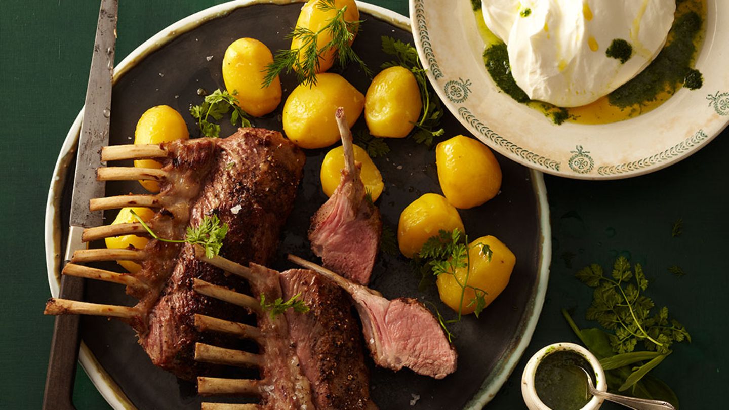 Lammkoteletts mit Kräuterquark Rezept