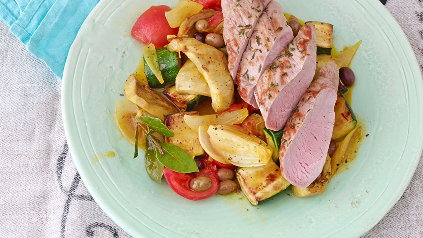 Schweinefilet mit Artischockengemüse Rezept