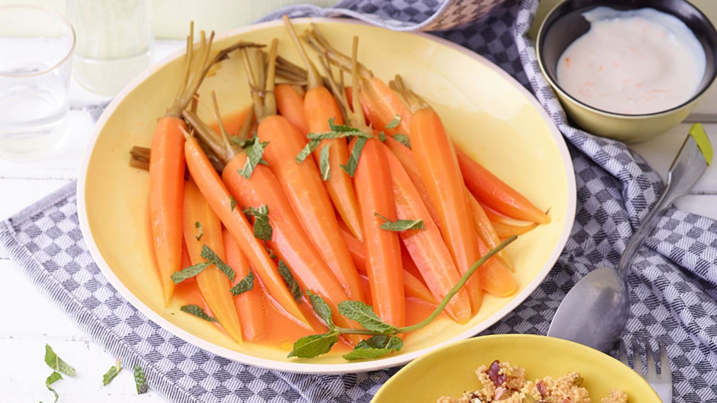 Ofengedünstete Ingwermöhren mit Gewürzhirse Rezept