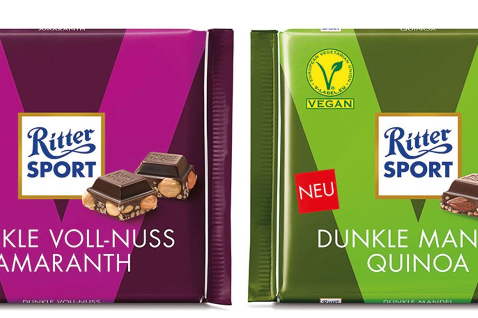 Schön knusprig und nicht so süß: vegane Schokolade von Ritter Sport