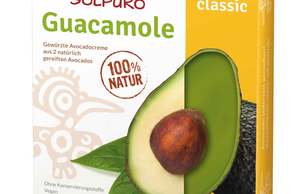 Die servierfertige Guacamole von Solpuro gibt es in verschiedenen Geschmacksrichtungen