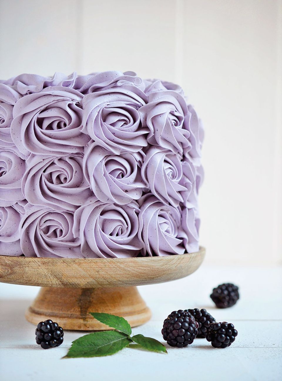 Rosen aus Brombeercreme zieren diese Torte. Im Inneren versteckt sich saftig leckerer Schoko-Biskuit! Rosen aus Brombeercreme zieren diese Torte. Im Inneren versteckt sich saftig leckerer Schoko-Biskuit!