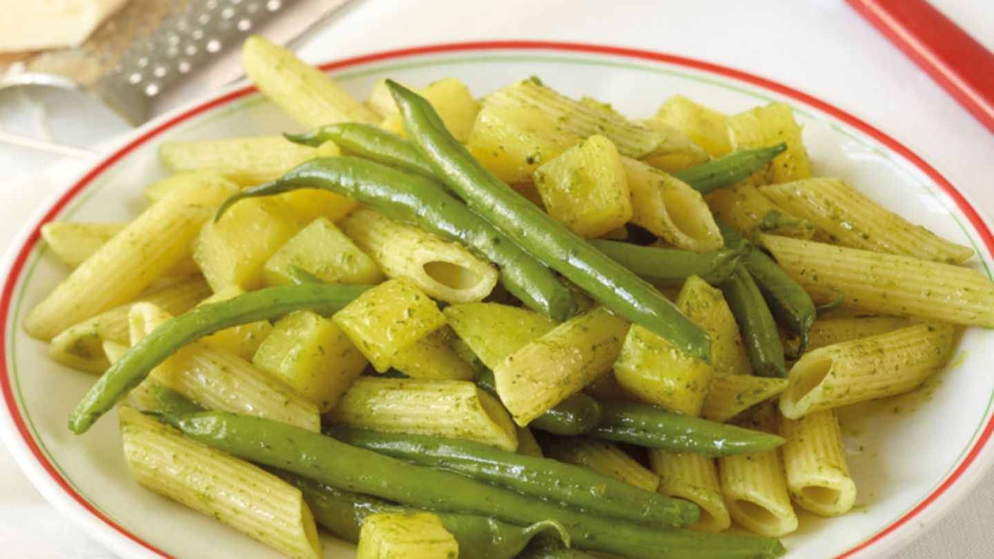 Pesto-Bohnen-Pasta Rezept