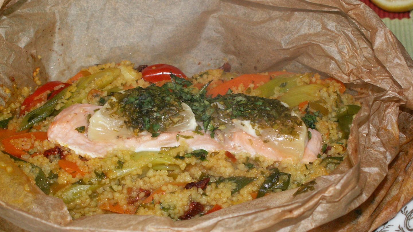 Lachs Couscous Packchen Rezept Essen Und Trinken