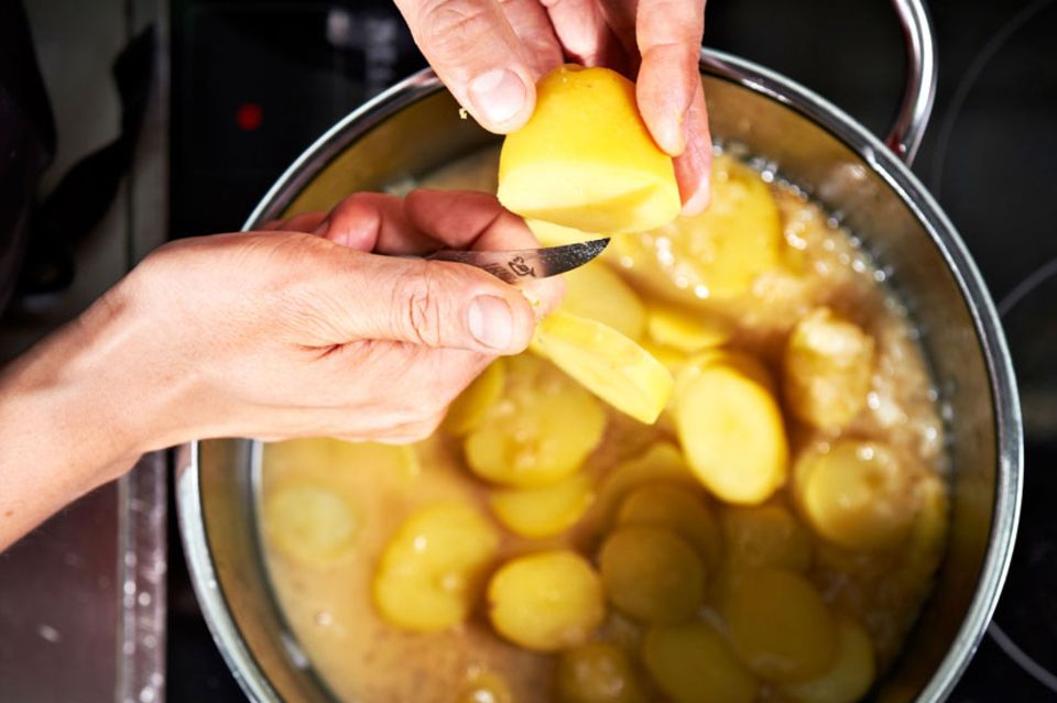 Kartoffelsalat mit Bohnen und Pfifferlingen Kartoffelsalat mit Bohnen und Pfifferlingen