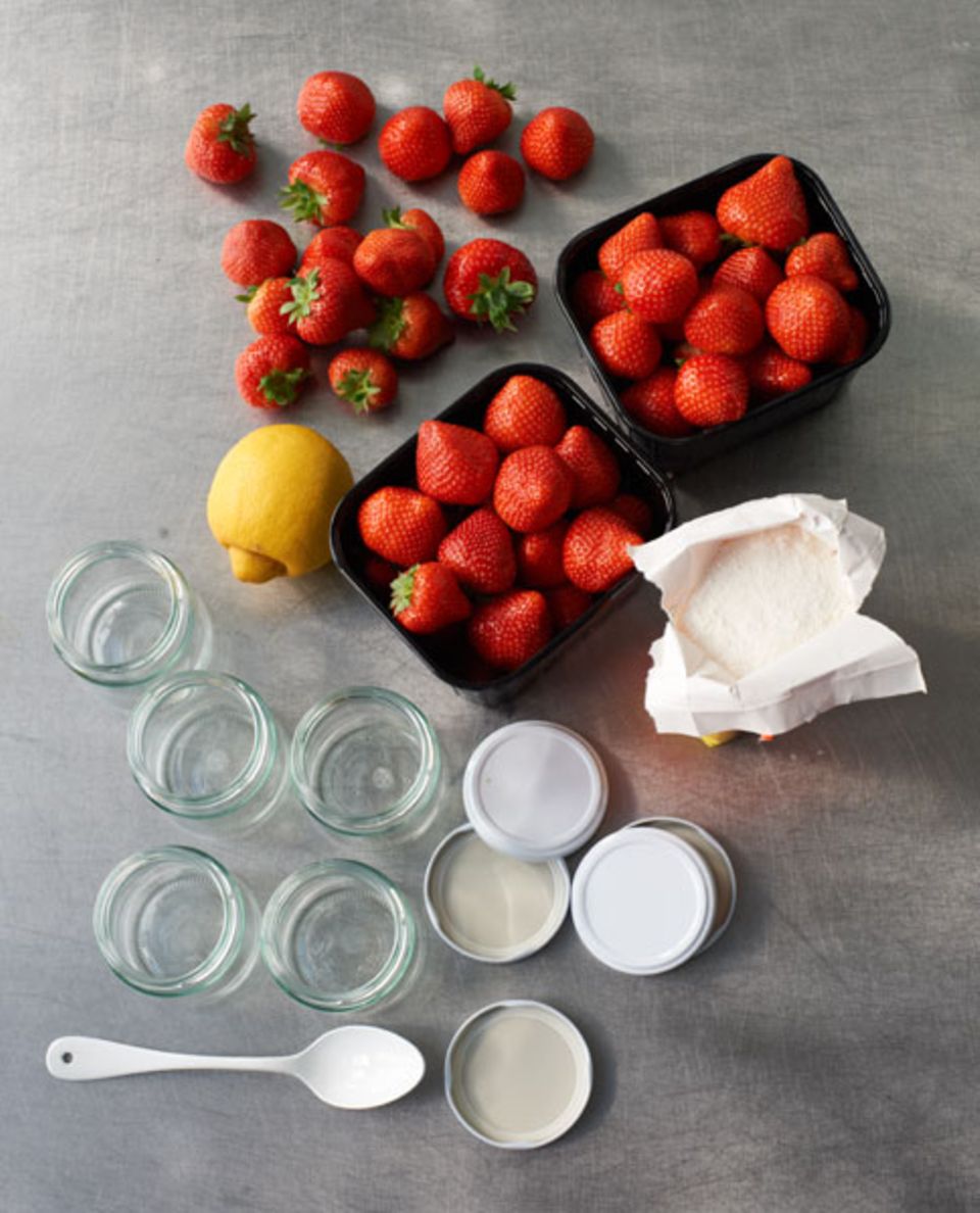 Zutaten für Erdbeermarmelade Zutaten für Erdbeermarmelade