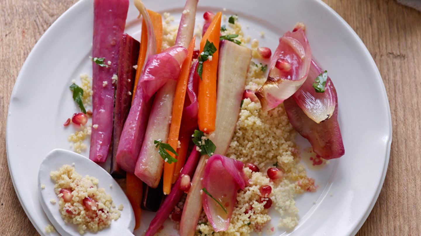 Geschmortes Wurzelgemüse mit Couscous Rezept