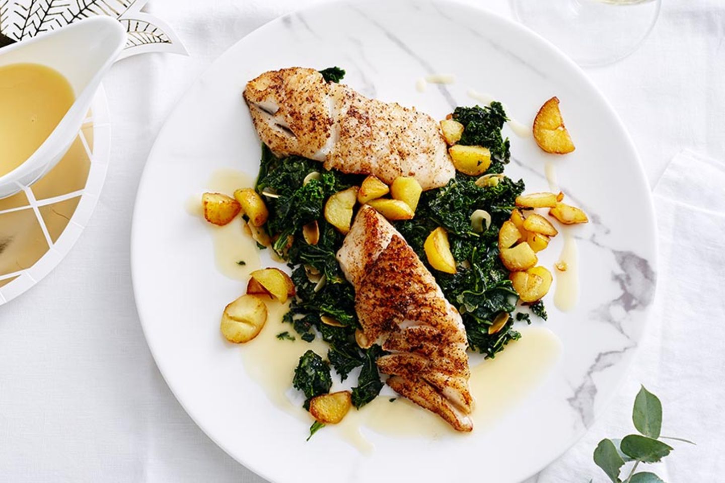 Kabeljau Mit Grunkohl Und Zitronen Beurre Blanc Rezept Essen Und Trinken