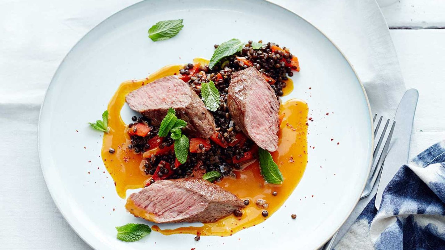 Lammrücken mit Möhren-Ingwer-Sauce Rezept