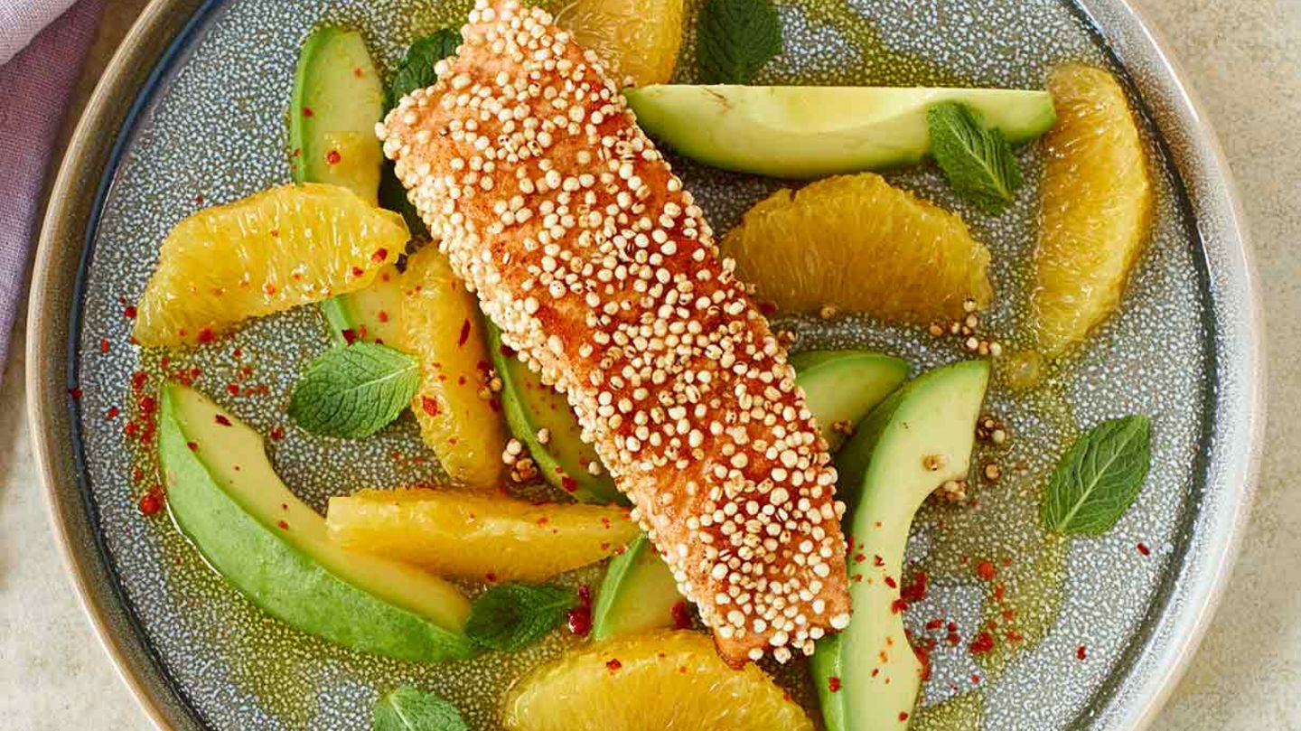 Avocado-Orangen-Salat mit Lachs Rezept