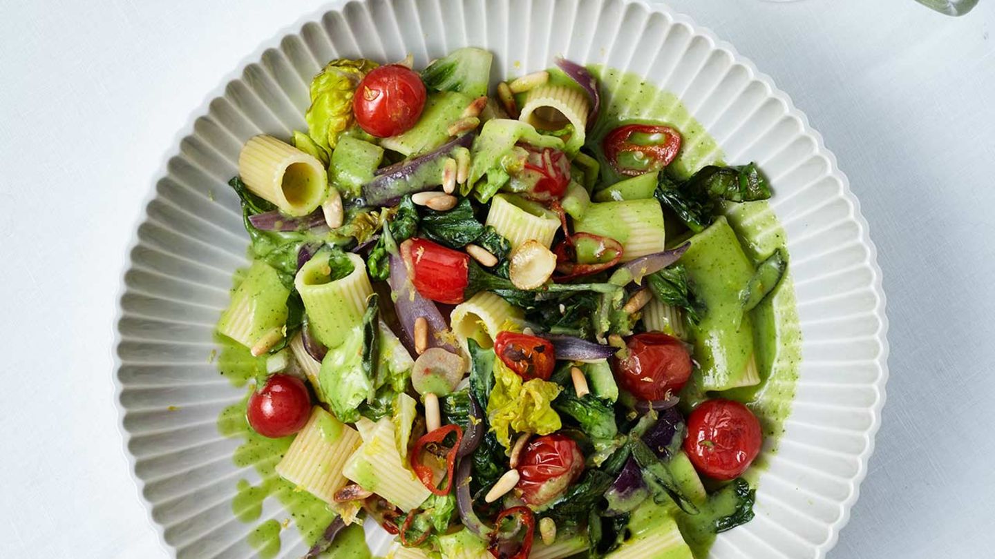 Pasta mit Erbsen-Minz-Sauce Rezept