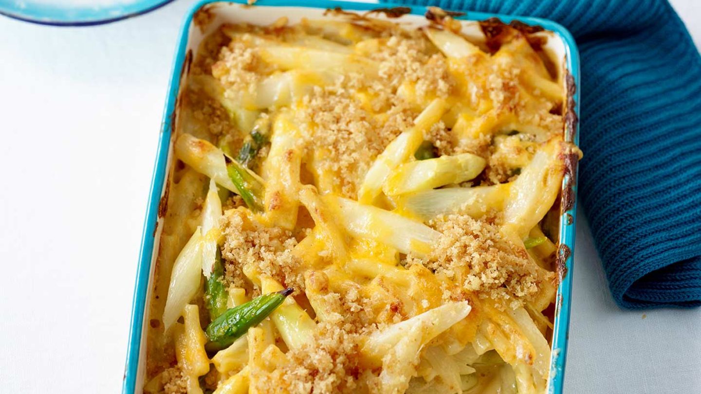 Makkaroni-Auflauf mit Spargel