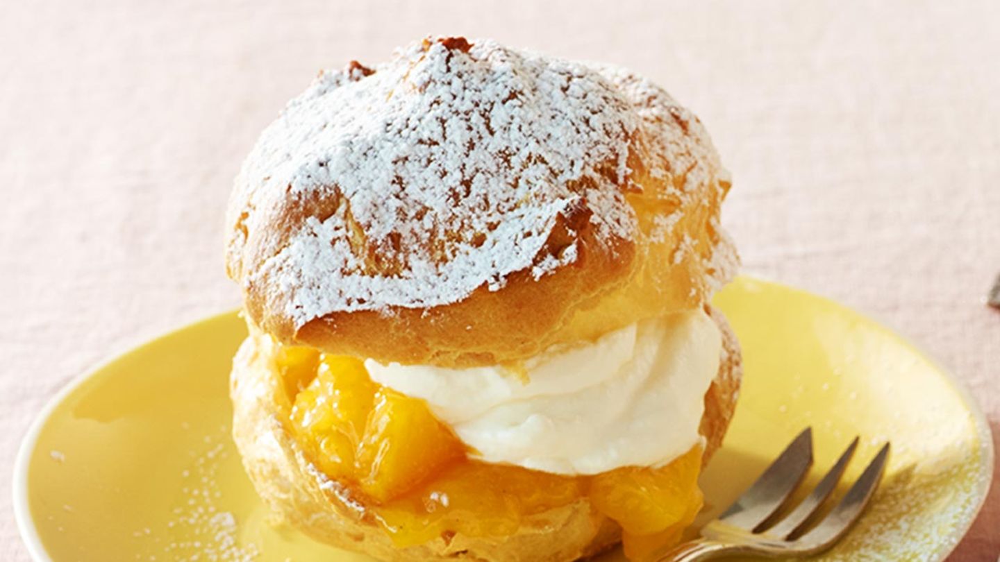 Pfirsich-Maracuja-Windbeutel Rezept