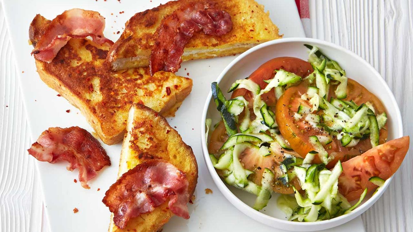 French-Toast mit Zucchini-Tomaten-Salat Rezept