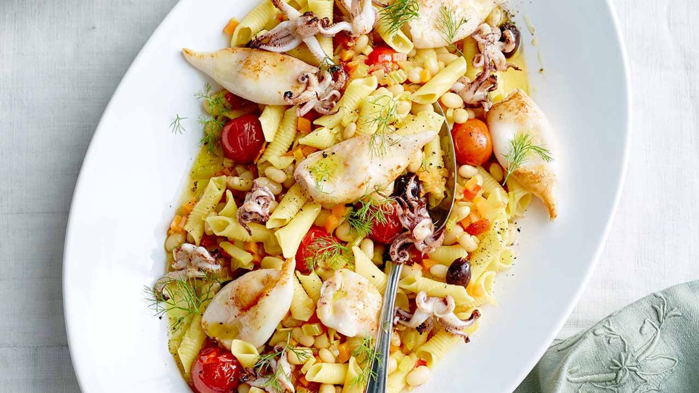 Garganelli mit Cassoulet und Calamaretti Rezept