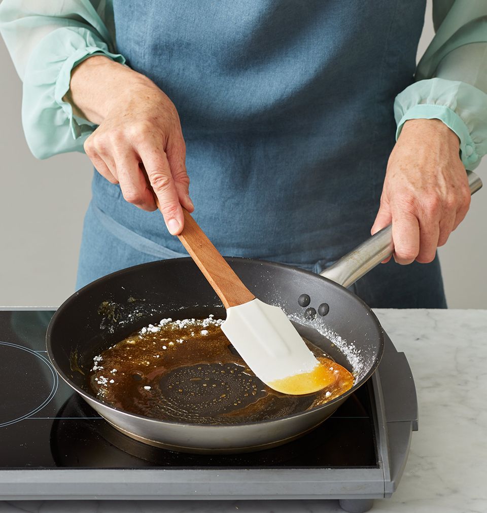 Pfirsichkuchen Melbar-Art Karamell zubereiten Pfirsichkuchen Melbar-Art Karamell zubereiten