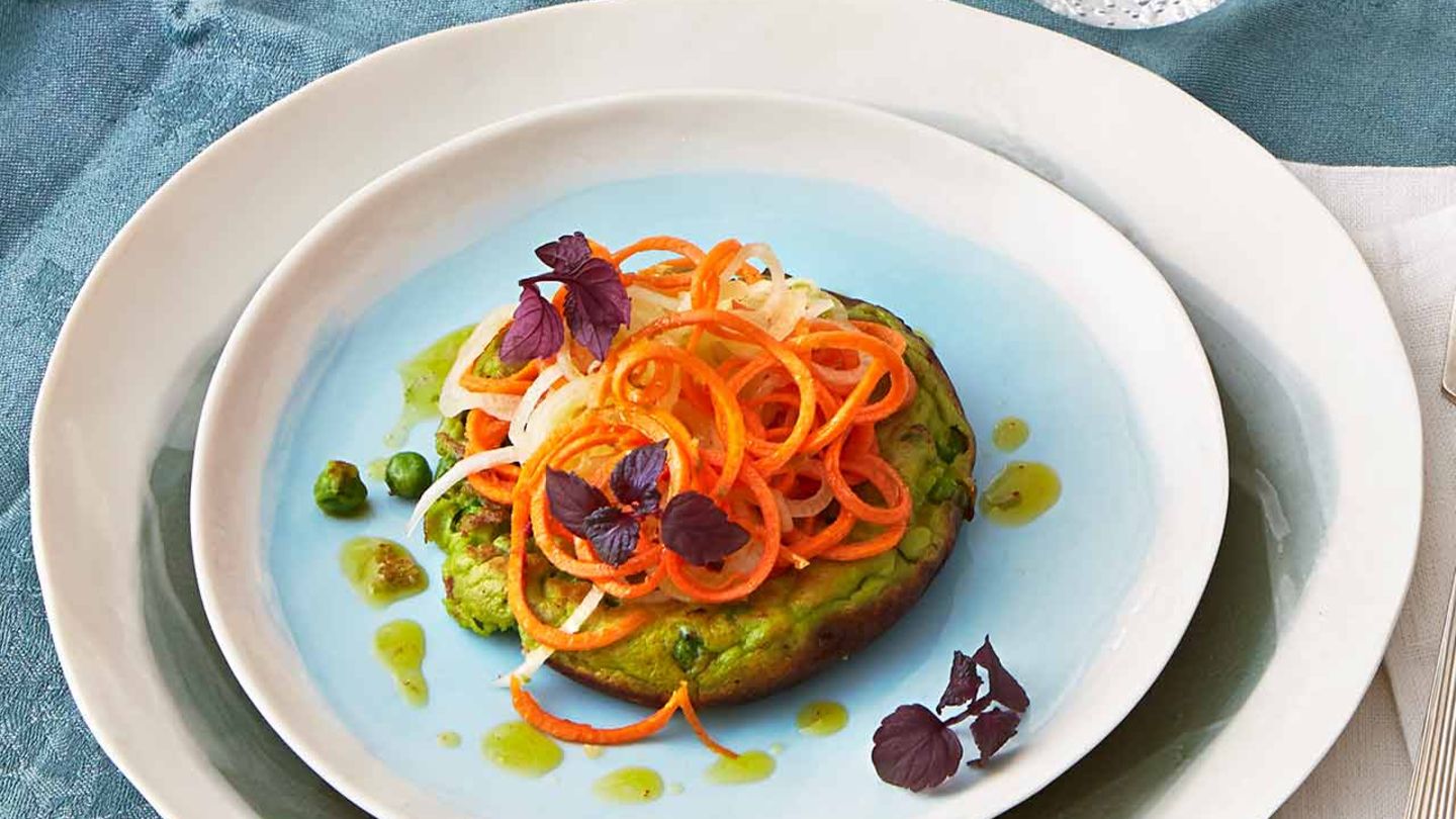 Avocado-Pancakes mit Rettich-Möhren-Spirelli Rezept