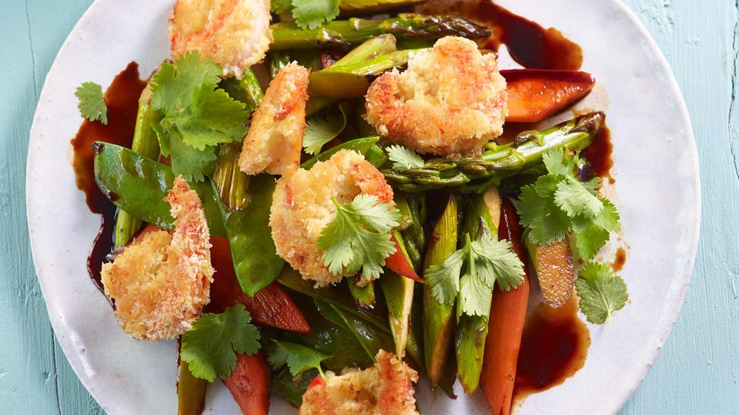 Kokos-Garnelen mit Asia-Spargel Rezept