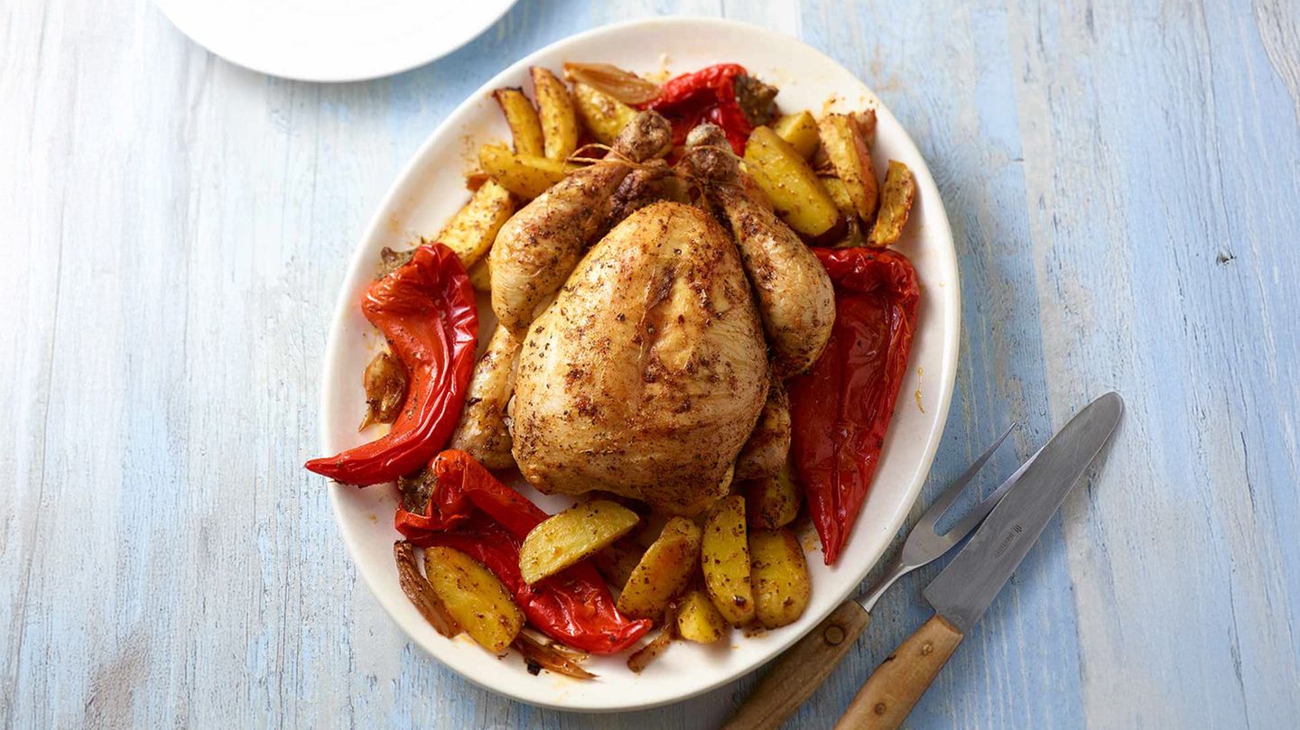 Hähnchen aus dem Backofen – einfach knusprig