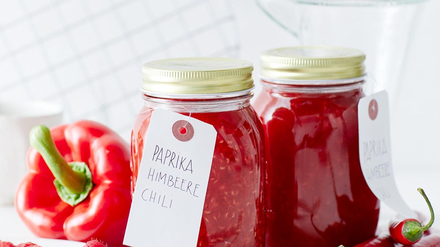 Paprikagelee mit Himbeeren Rezept