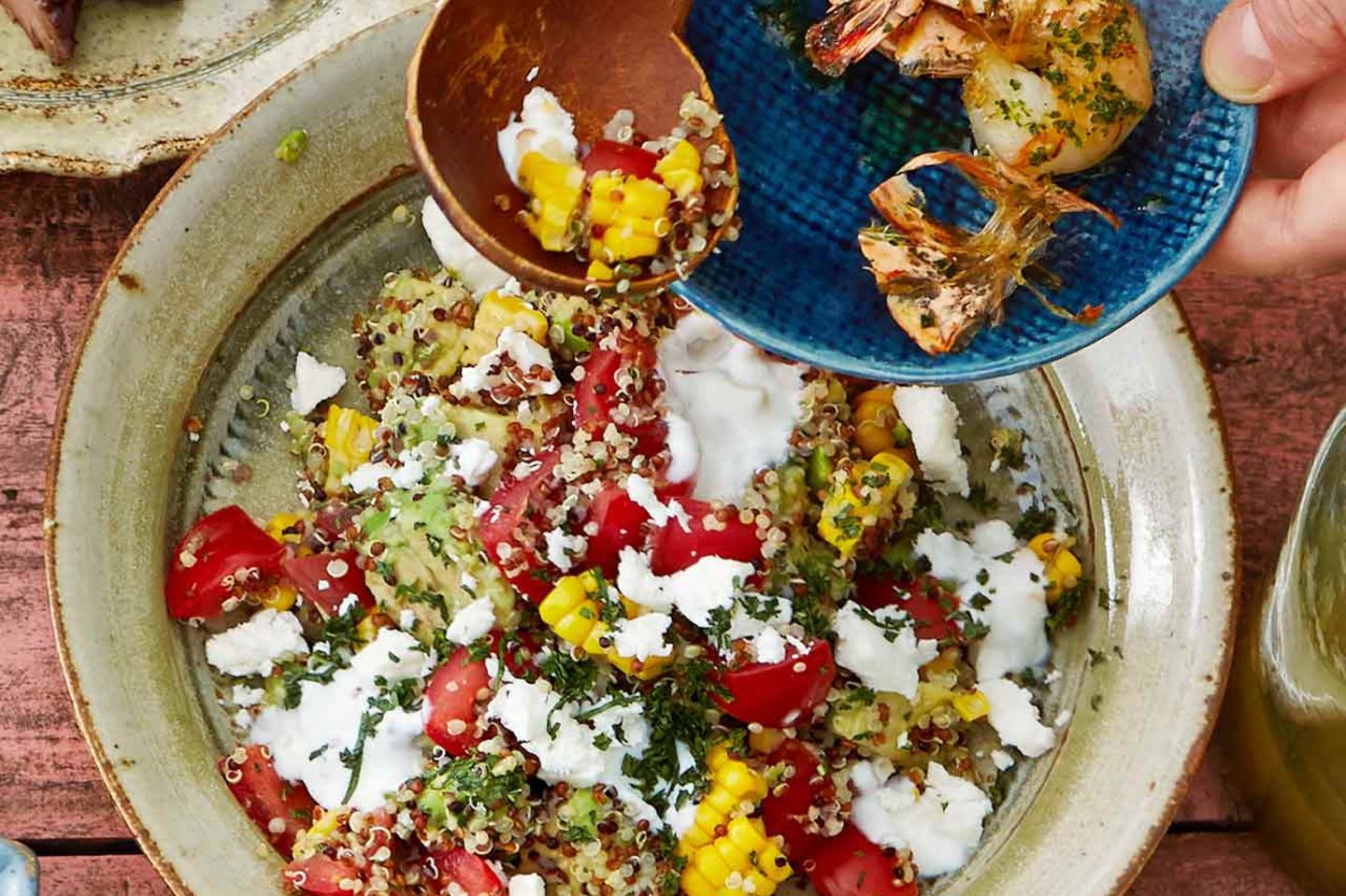 Bunter Quinoa Salat Mit Joghurt Und Feta Rezept Essen Und Trinken