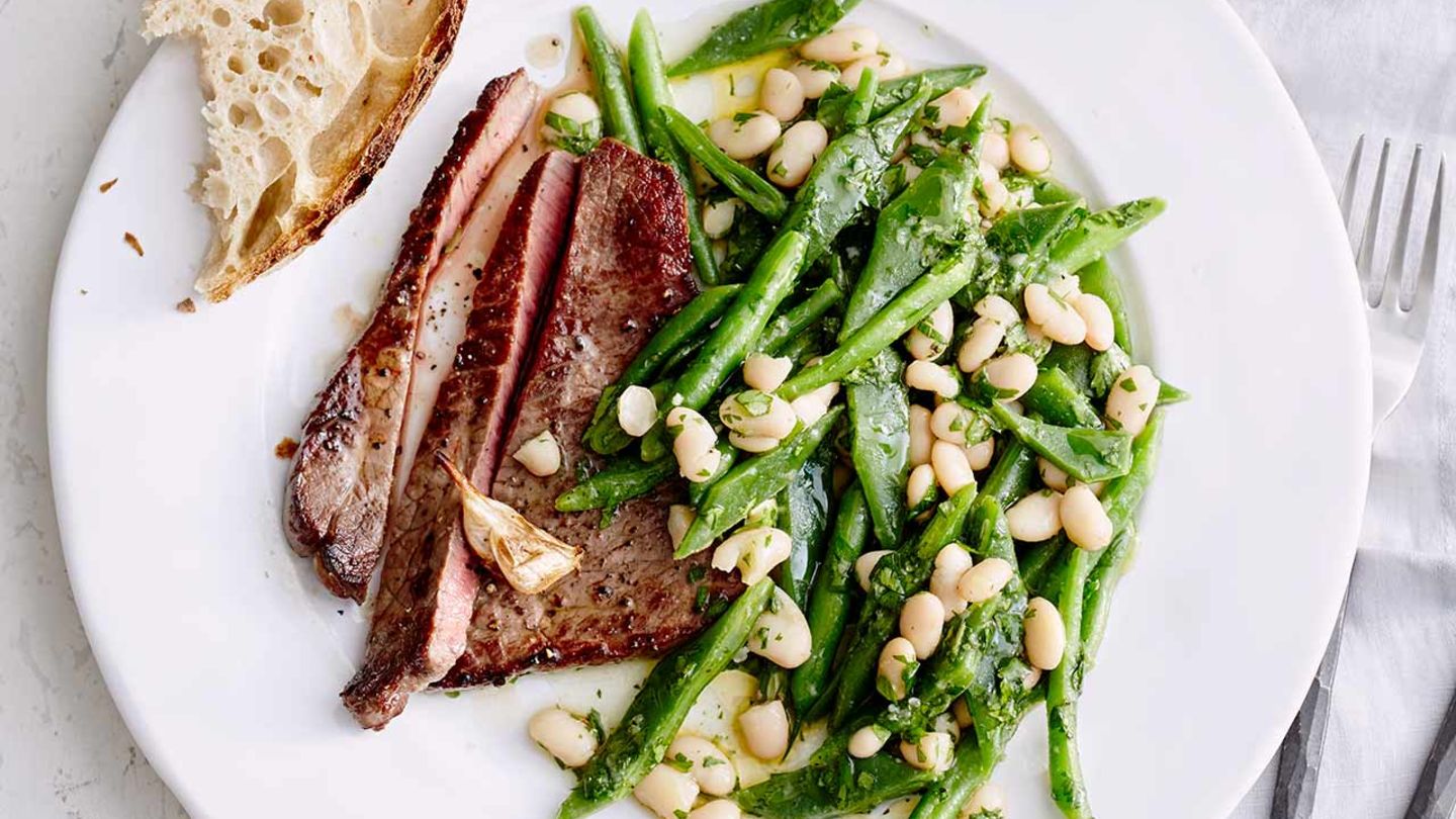 Rindersteak mit Bohnengemüse Rezept