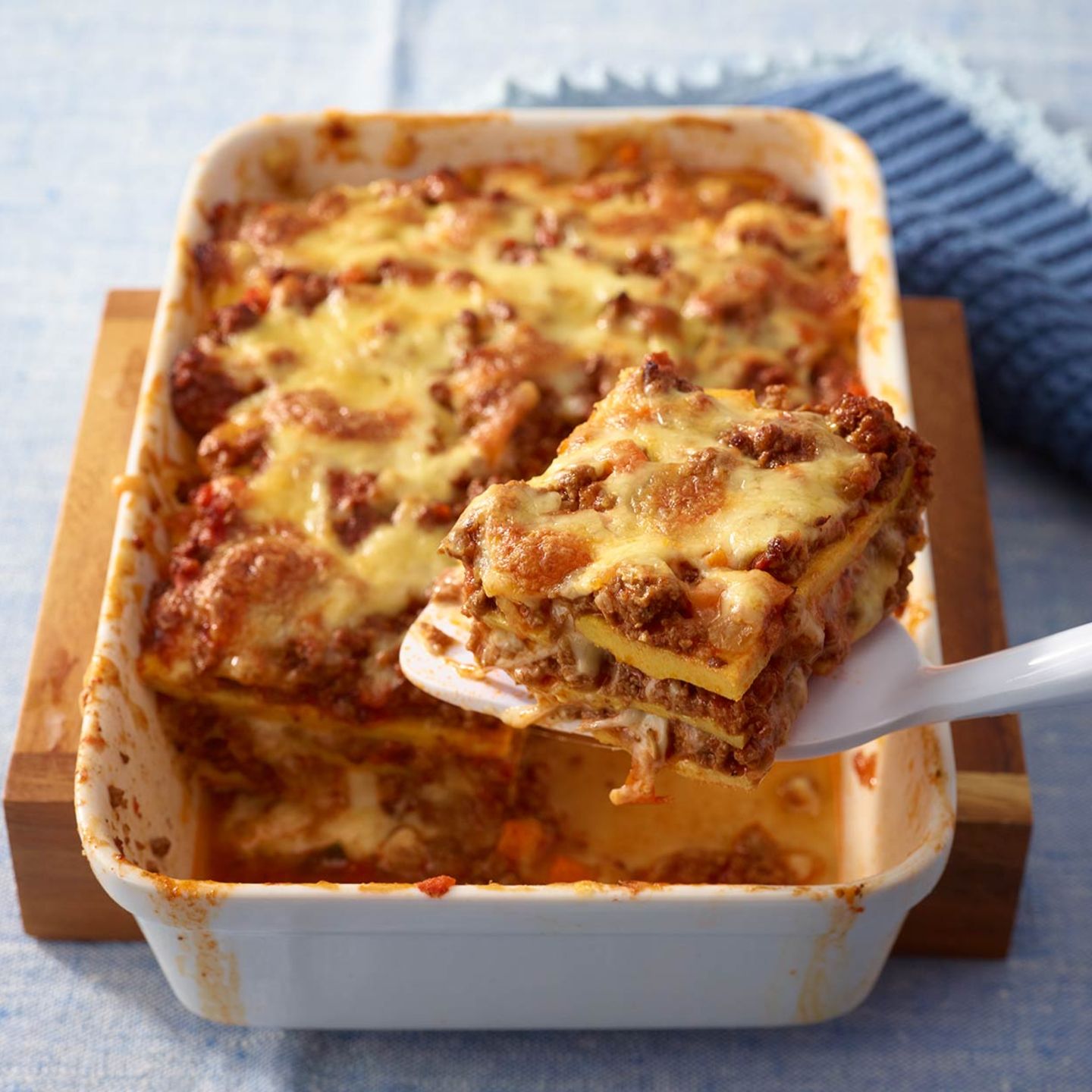 Low-Carb-Lasagne mit Ei und Bolognese