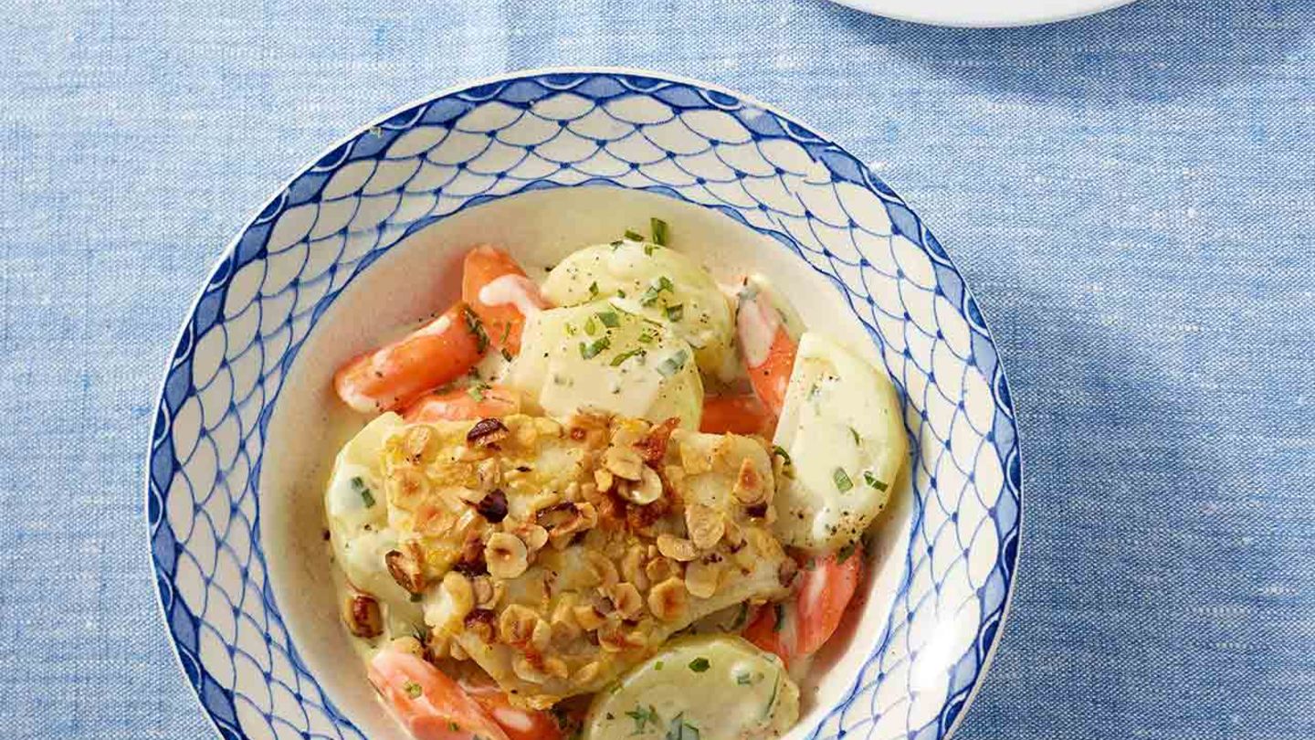 Seelachs mit Estragongemüse Rezept