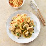 Zitronenhähnchen mit Paprikabulgur