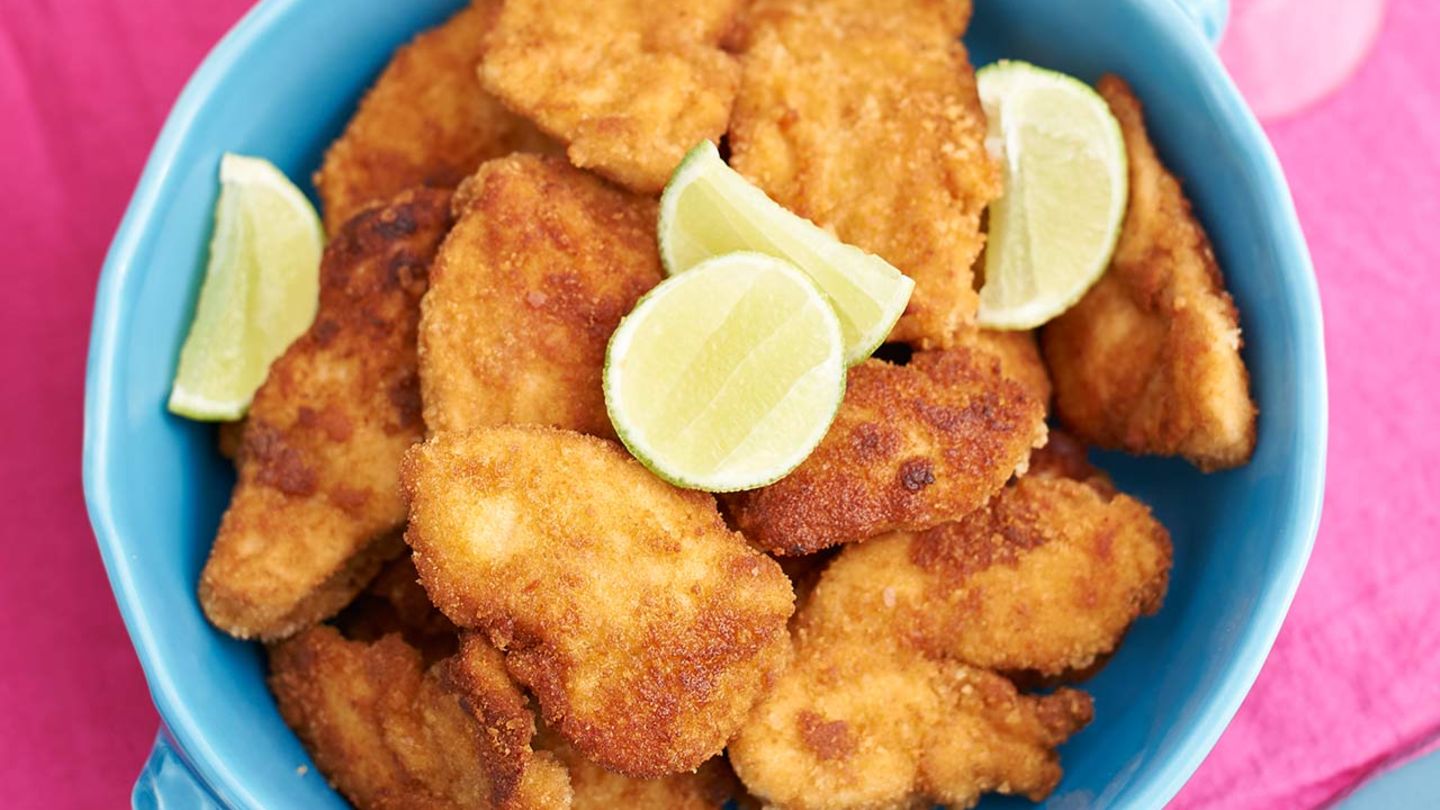 Mini-Schnitzel mit Limetten-Mayonnaise Rezept