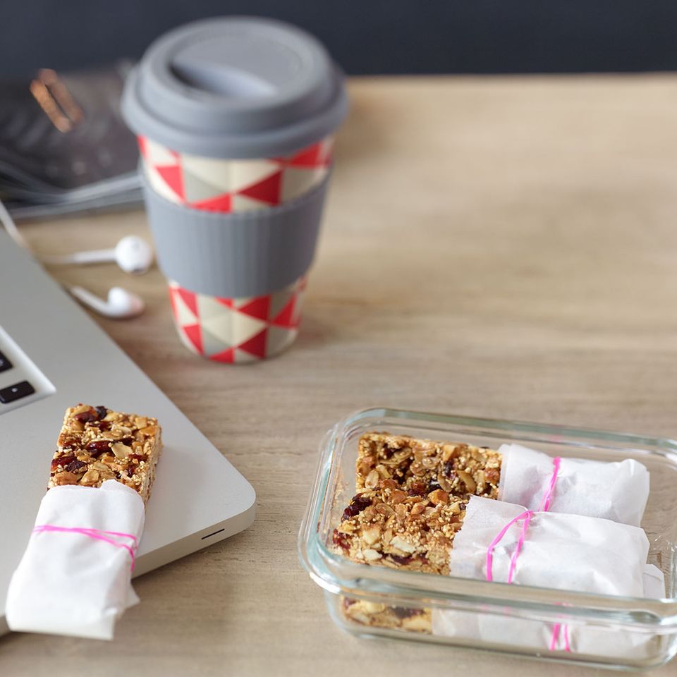 Muesli bars with nuts and cranberries