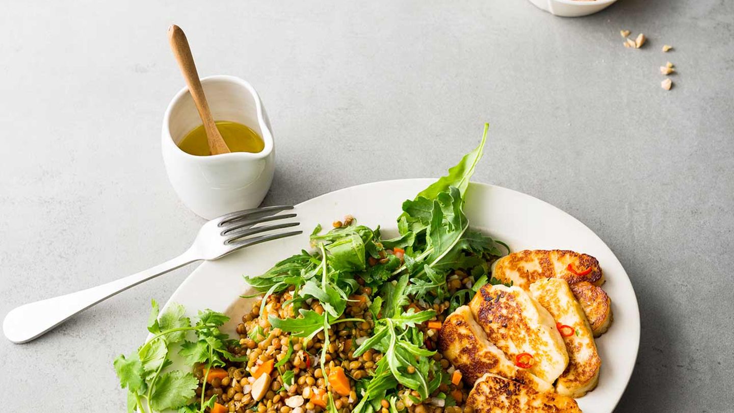 Linsensalat mit Halloumi Rezept