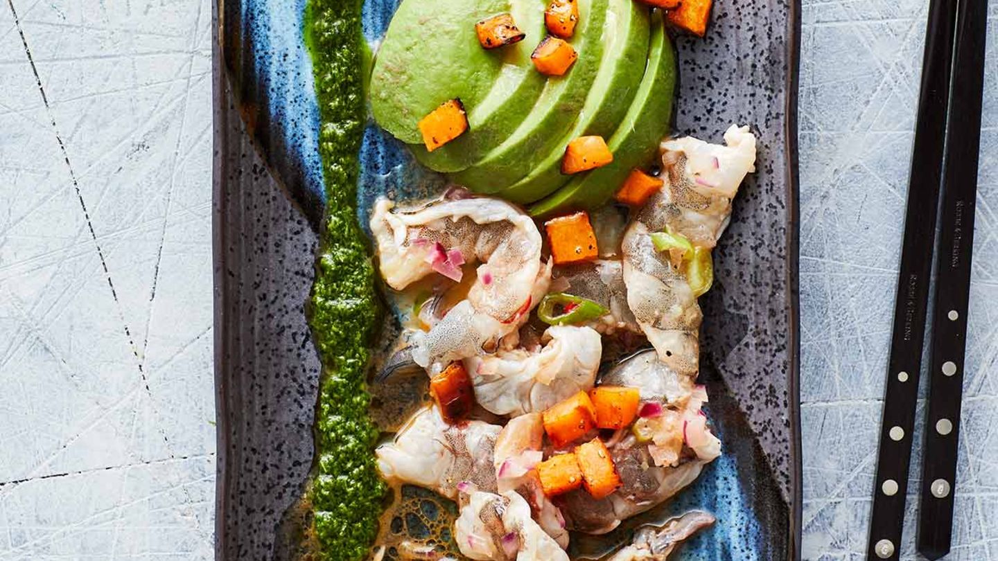 Garnelen-Ceviche mit Korianderpesto Rezept