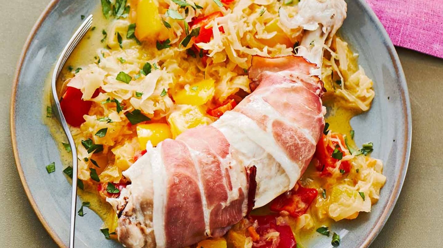 Speck-Keulen mit Rahmsauerkraut: Thermomix ® Rezept