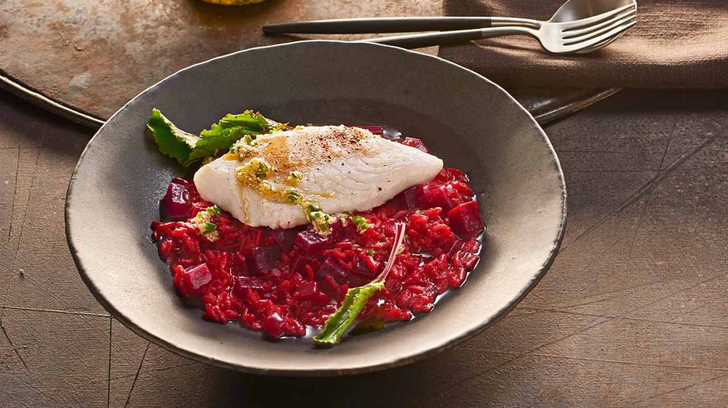 Rote-Bete-Risotto mit Kabeljau: Thermomix ® Rezept - [ESSEN UND TRINKEN]