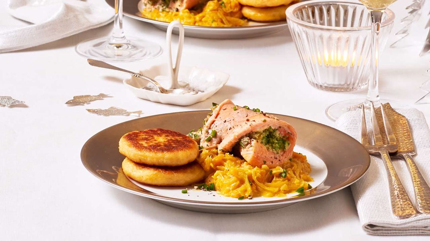Saiblingsröllchen mit Kürbis-Sauerkraut: Thermomix ® Rezept
