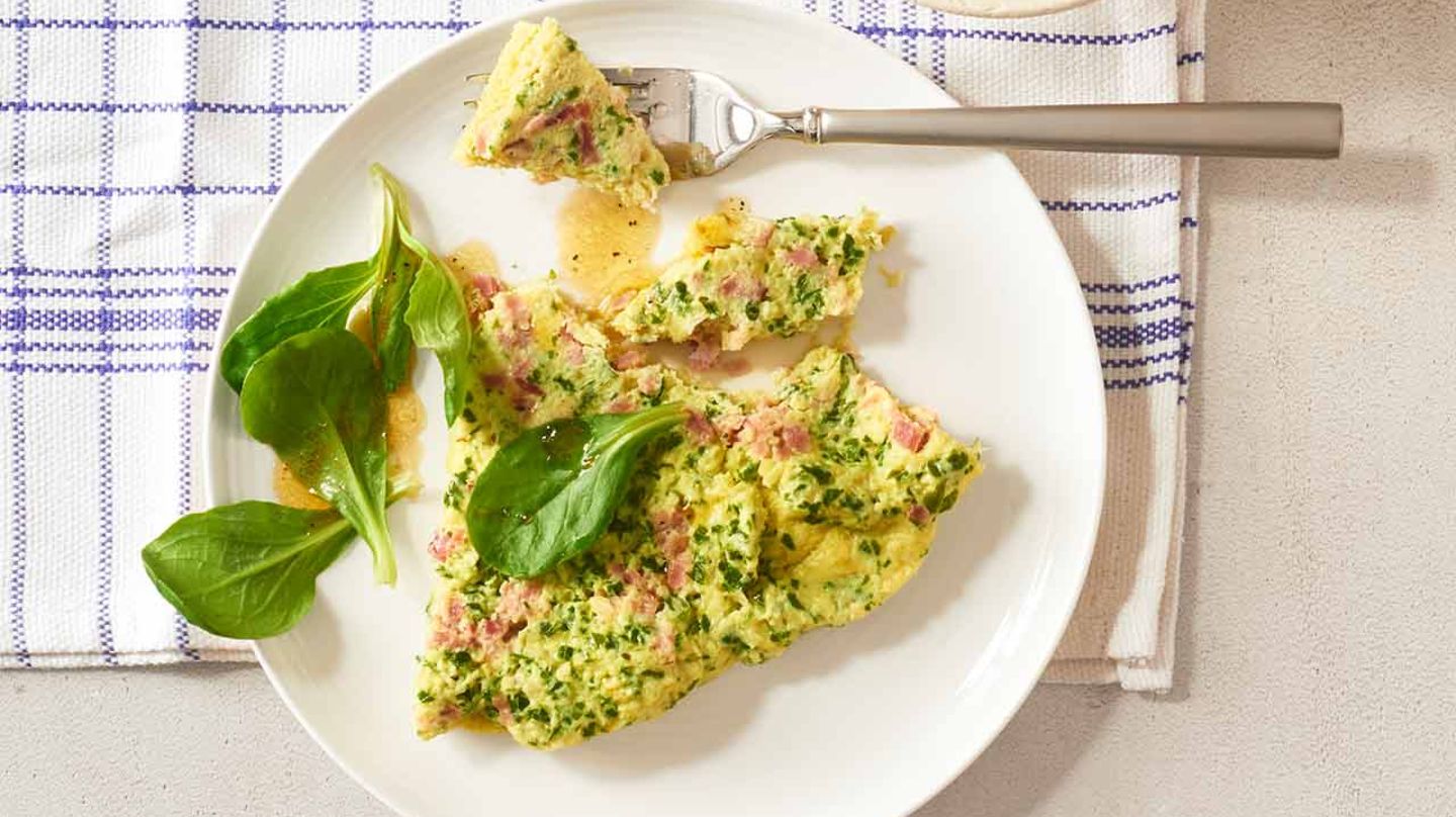 Käse-Schinken-Omelett mit Feldsalat: Thermomix ® Rezept