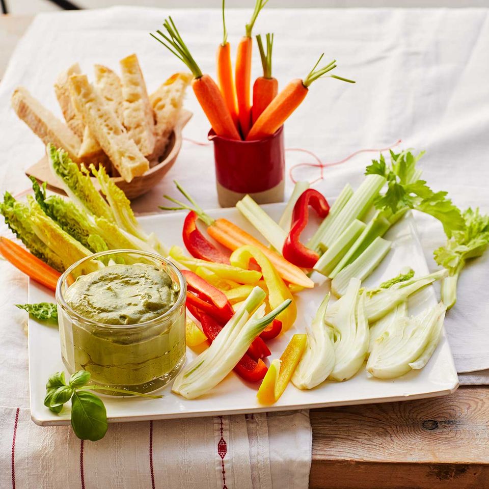 Gemüse mit Basilikum-Bagna-fredda: Thermomix ® Rezept