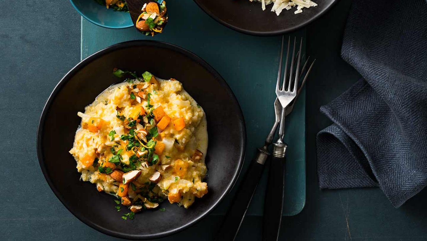 Blumenkohl-Kürbis-Gemüse mit Mandel-Gremolata Rezept