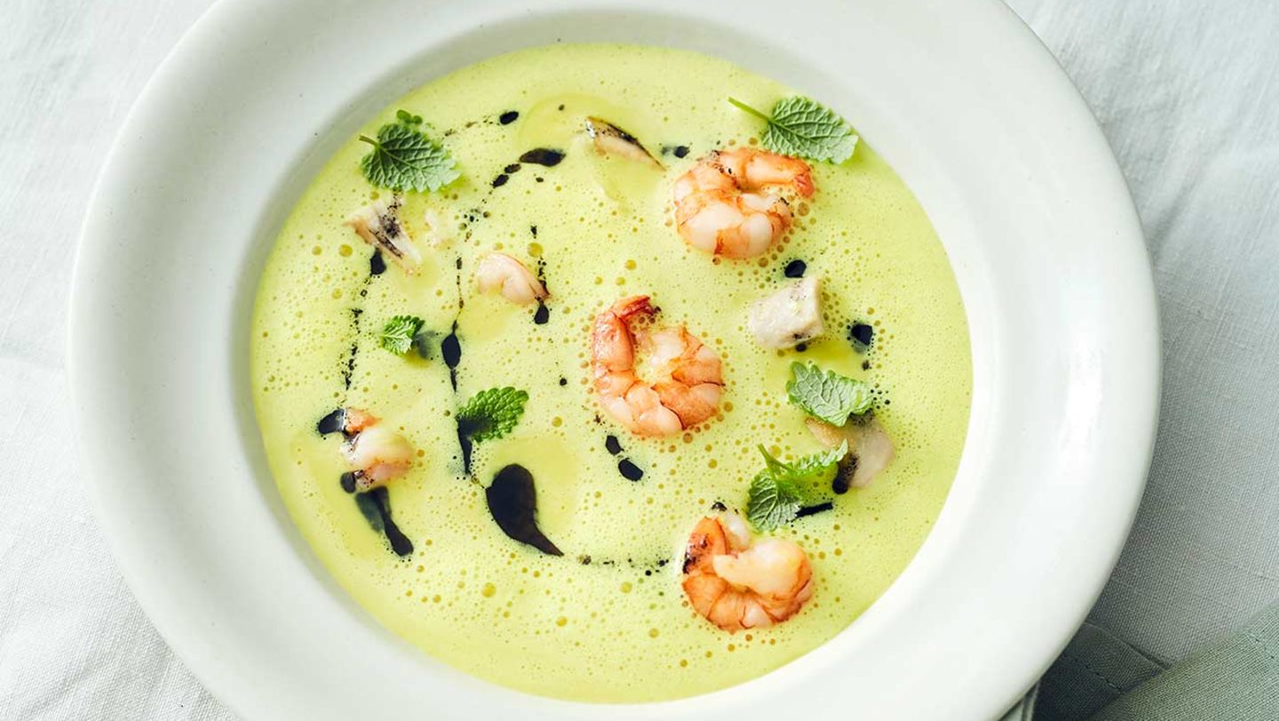 Kurkuma-Rahmsuppe mit Garnelen Rezept