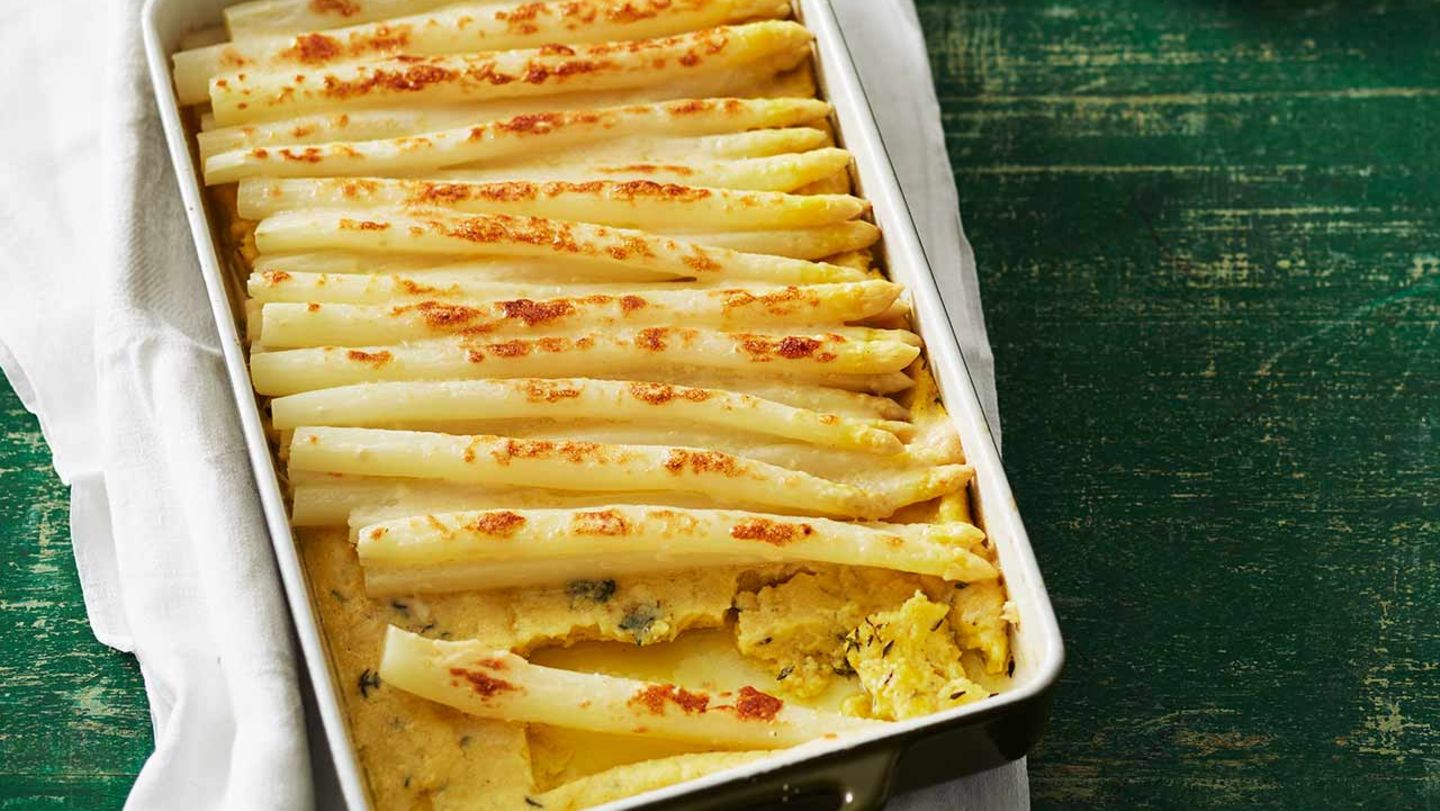 Gratinierter Spargel auf Thymian-Polenta: Thermomix ® Rezept