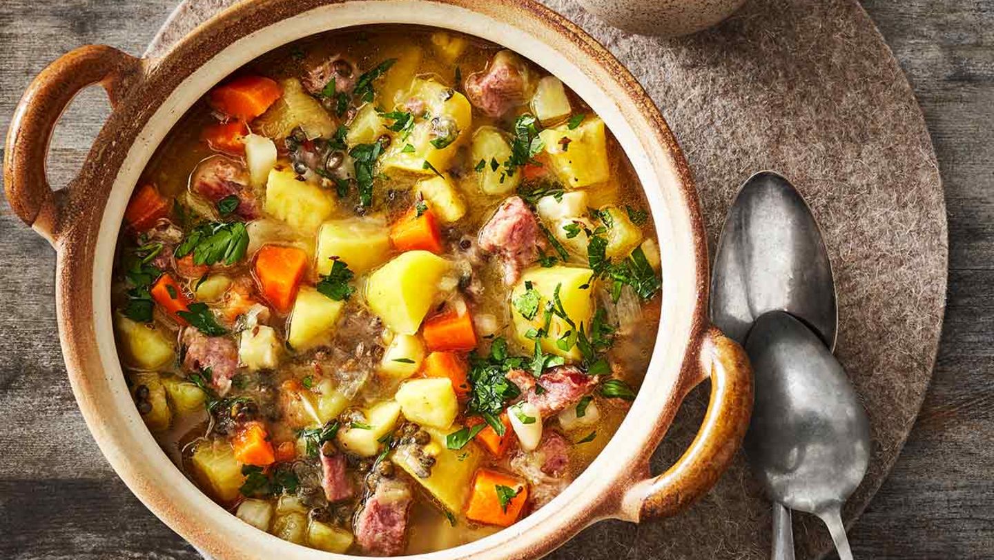 Linseneintopf mit Kasseler und Ananas: Thermomix ® Rezept