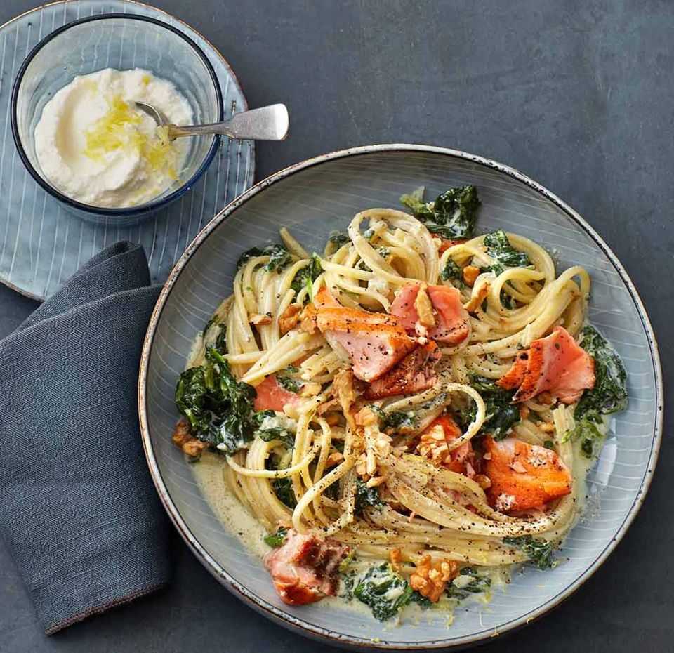 Linguine mit Lachs und Ricotta Linguine mit Lachs und Ricotta