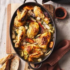 Poularde mit Schwarzwurzel-Wirsing-Gemüse