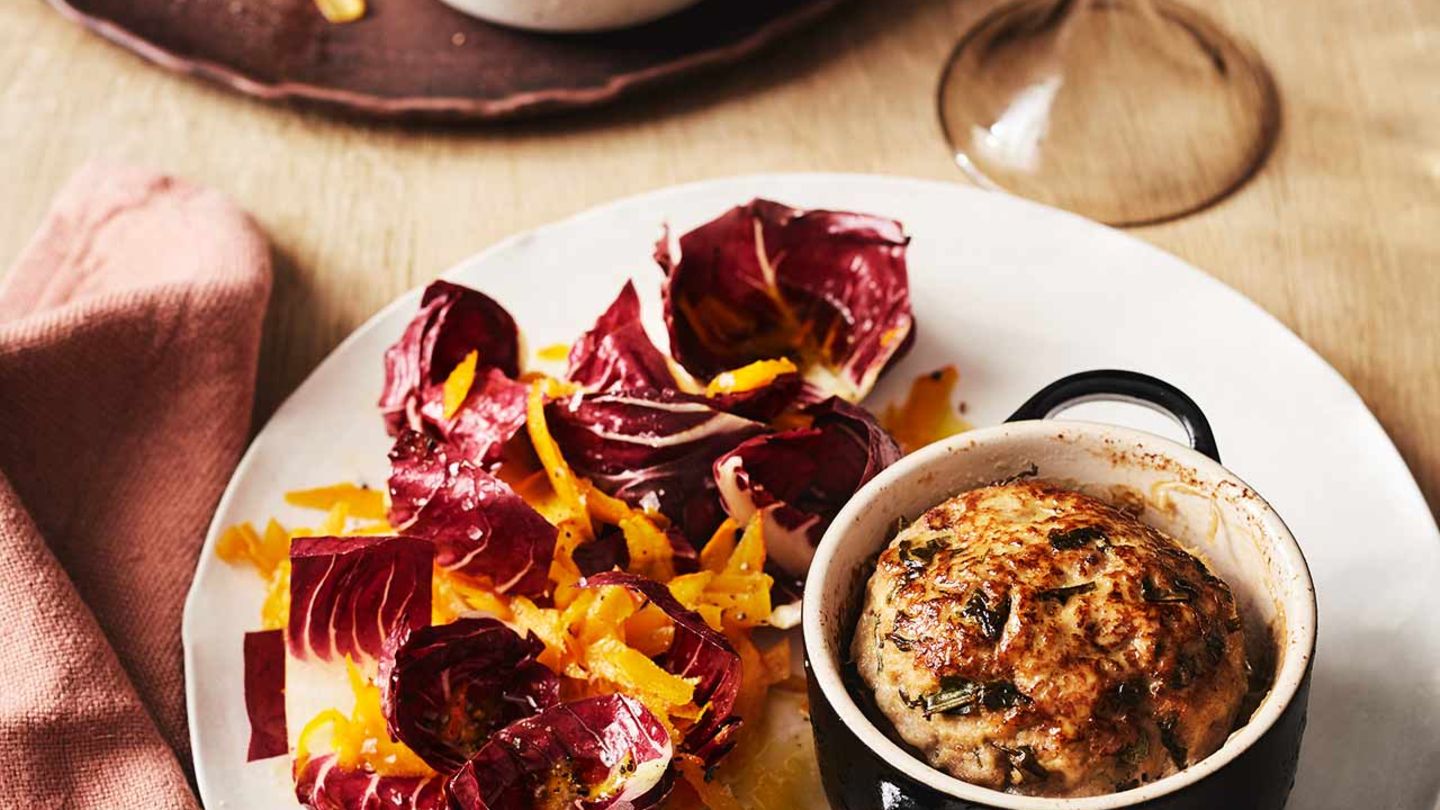 Kleine Kalbshackbraten mit Kürbis-Radicchio-Salat Rezept