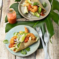 Tacos mit knusprigen Garnelen