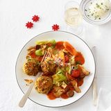 Pilzbulette mit Tomatengemüse